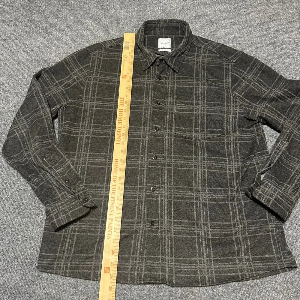 7Diamonds Axe Soft Stretch Flannel Plaid Button Down Shirt XL Grey SMK-6992